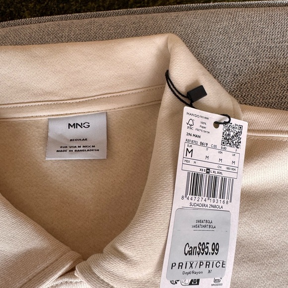 Mango | Men's Bola Collar Neck Sweatshirt - Picture 4 of 7